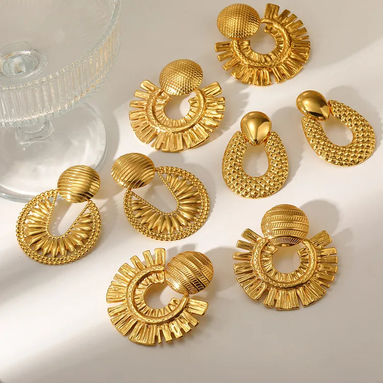 Bold Statement 18K Gold Plated 304 Stainless Steel Earrings