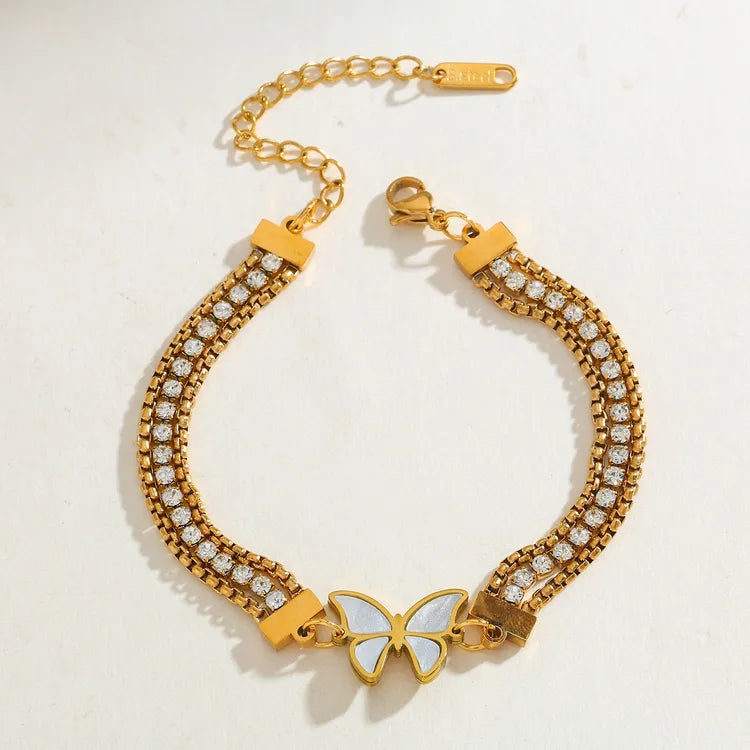 Layers of Beauty 18K Gold Plated 304 Stainless Steel Bracelet