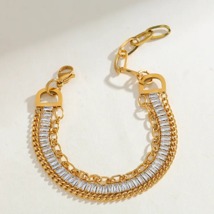 Layers of Beauty 18K Gold Plated 304 Stainless Steel Bracelet