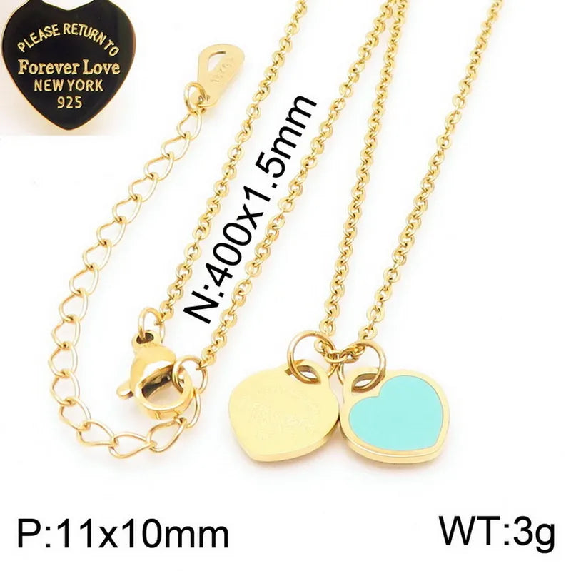 Teal Machine 18K Gold Plated 304 Stainless Steel Necklace