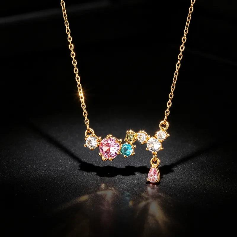 Colored Bouquet 18K Gold Plated 304 Stainless Steel Necklace