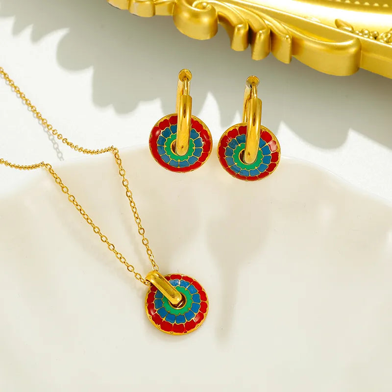 Elegant Glam Luxurious Geometric 304 Stainless Steel 18K Gold Plated Jewelry Set