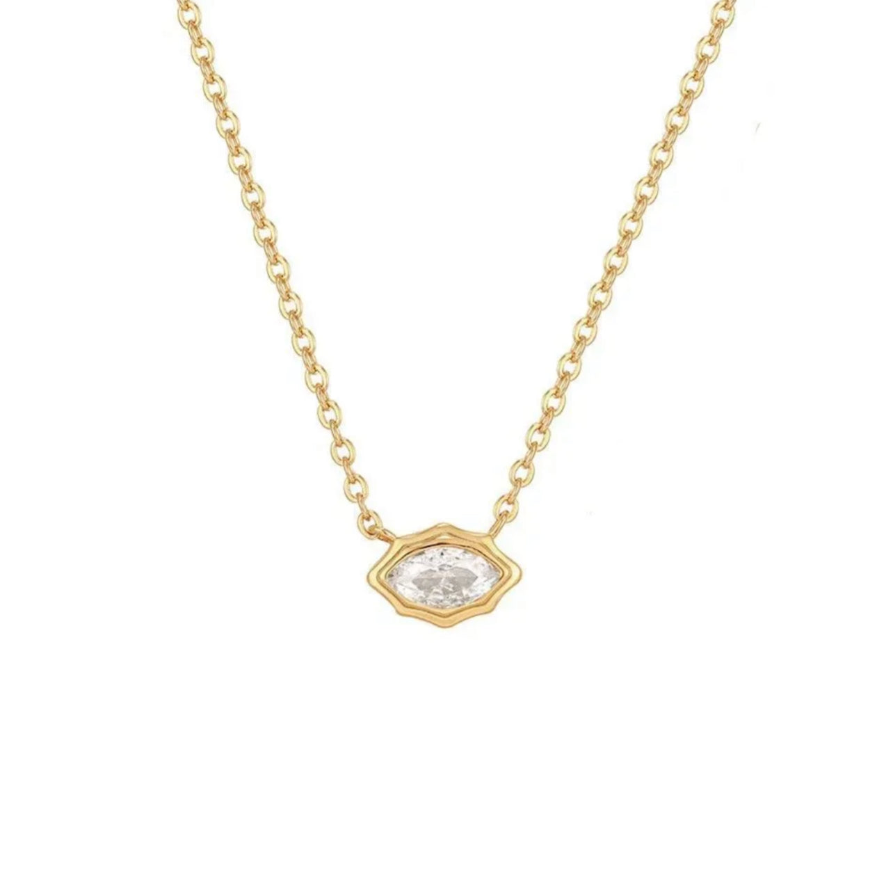Commute Oval Stainless Steel Plating Inlay Zircon Pendant Necklace