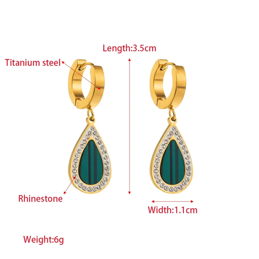 It’s A Sweet Titanium Steel Rhinestones Drop Earrings