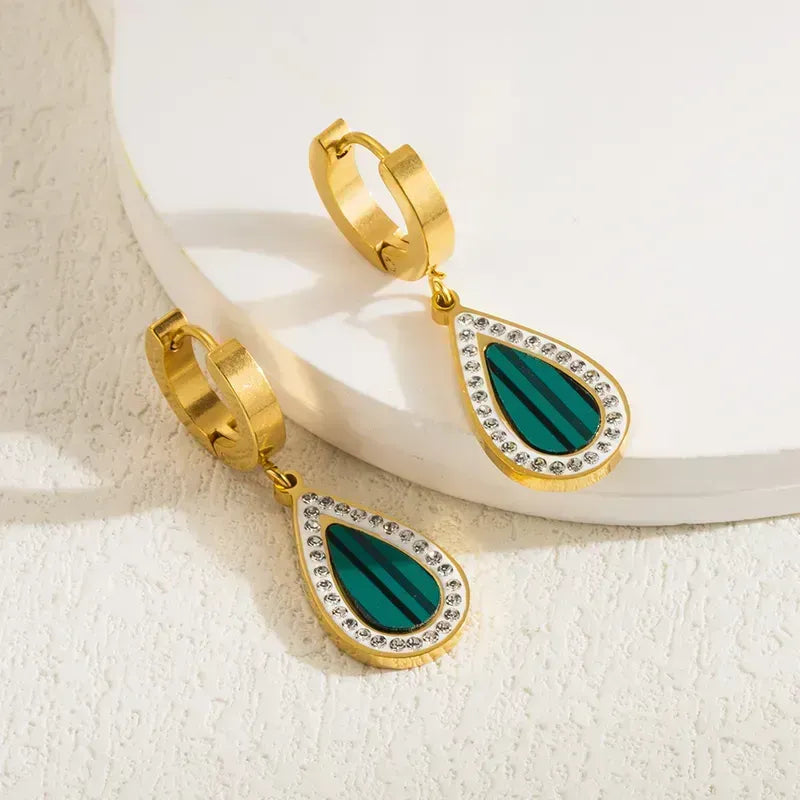 It’s A Sweet Titanium Steel Rhinestones Drop Earrings