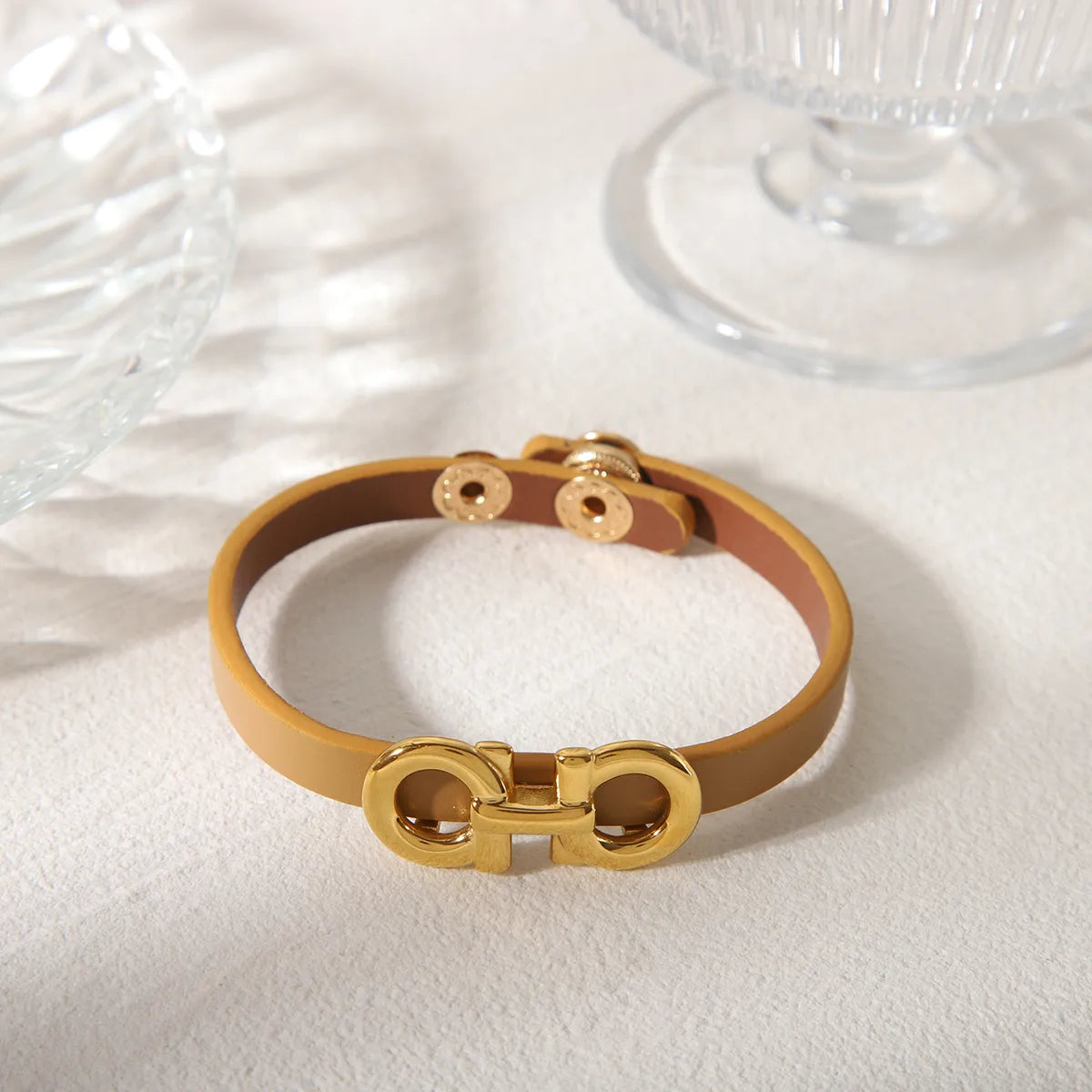 Cowboy Style Simple Style Streetwear Solid Color 303 Stainless Steel 14K Gold Plated Bangle