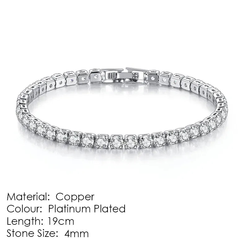 Tennis Copper Plating Zircon Bracelet