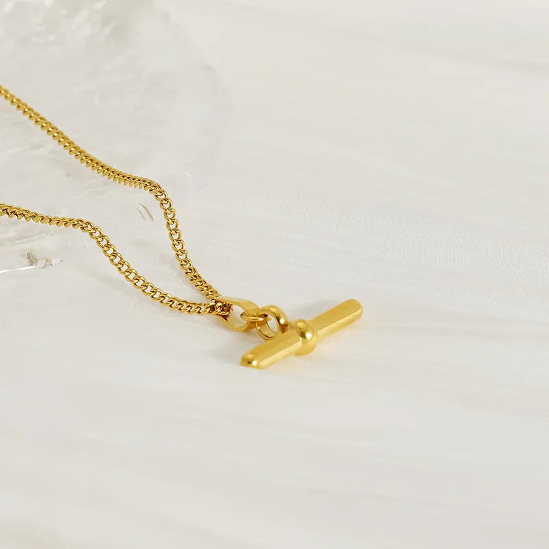 T Stick Pendant Ring Circle Ornament Suit Removable Gold Earrings Necklace