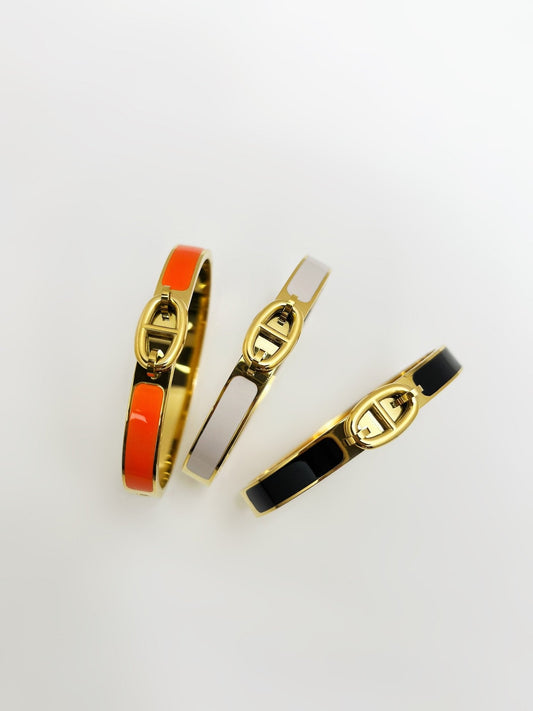 304 Stainless Steel Elegant Glam Luxurious Epoxy Letter Bangle