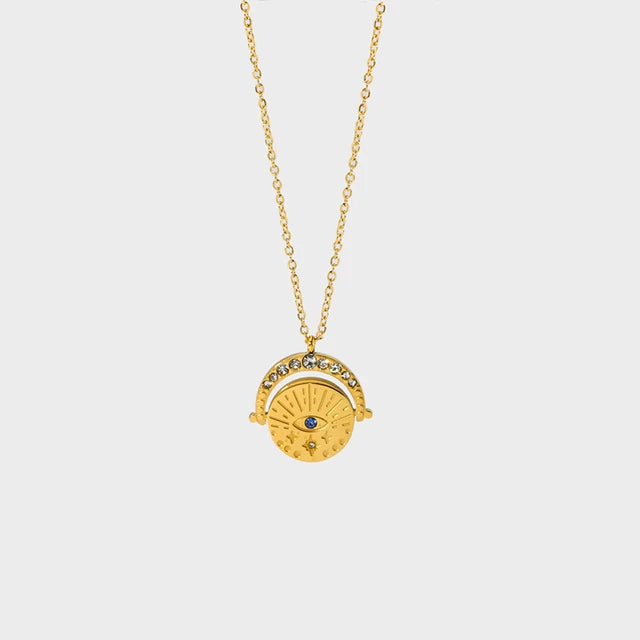 304 Stainless Steel 18K Gold Plated Pendant Necklace
