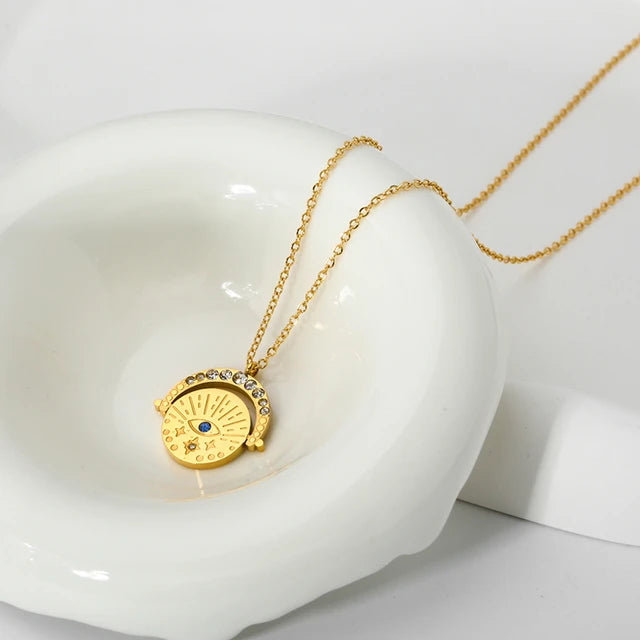 304 Stainless Steel 18K Gold Plated Pendant Necklace