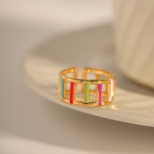 Best Friend Coloured 18K Gold Plated Ring
