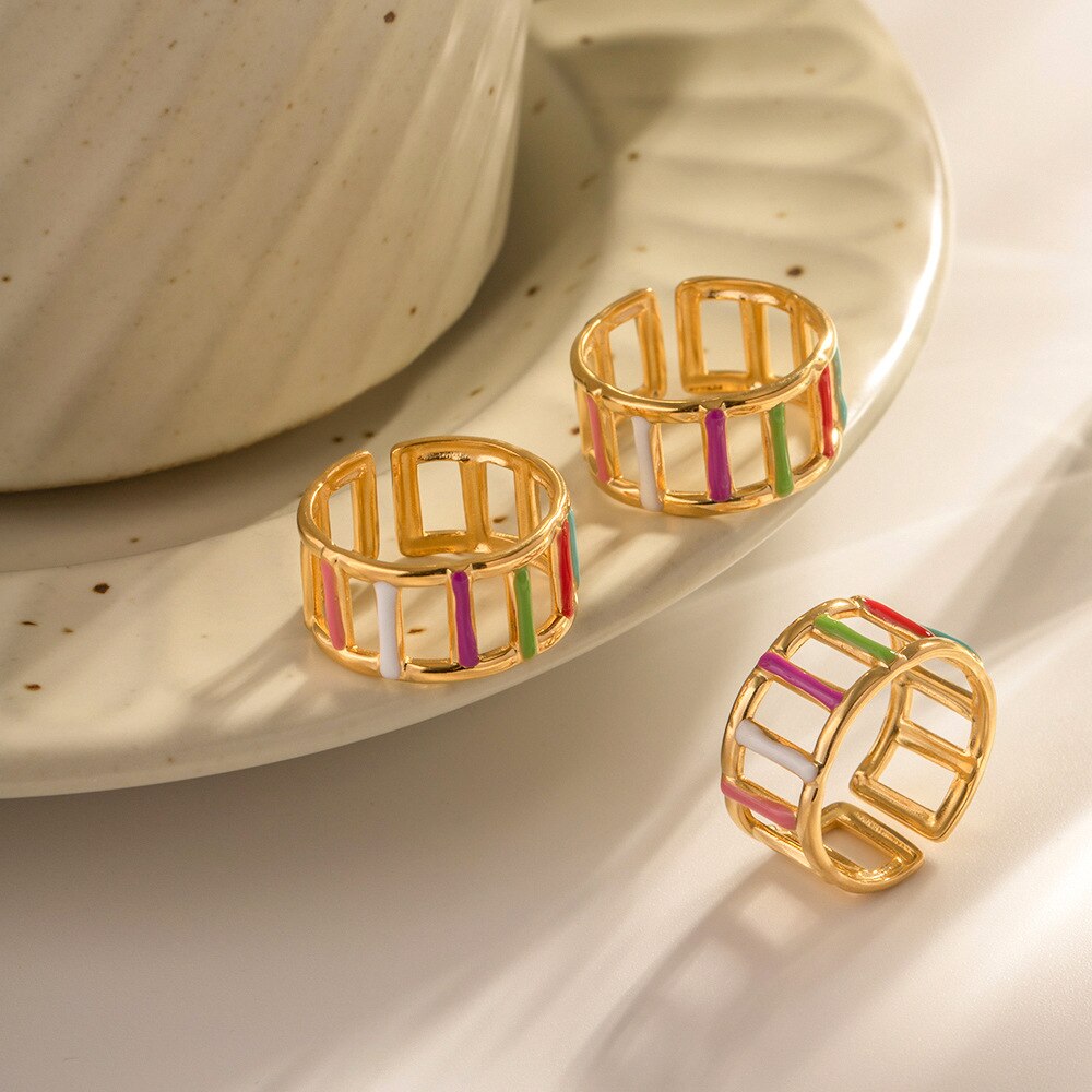 Best Friend Coloured 18K Gold Plated Ring