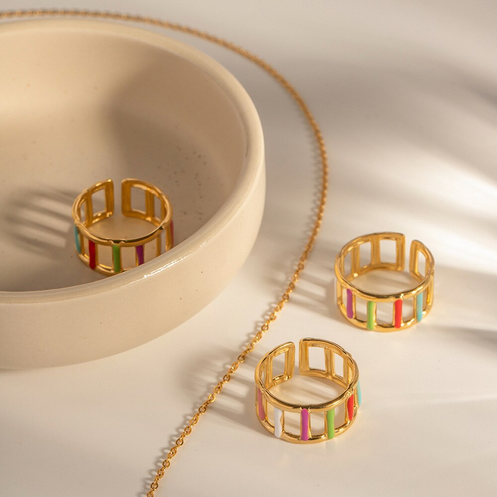 Best Friend Coloured 18K Gold Plated Ring