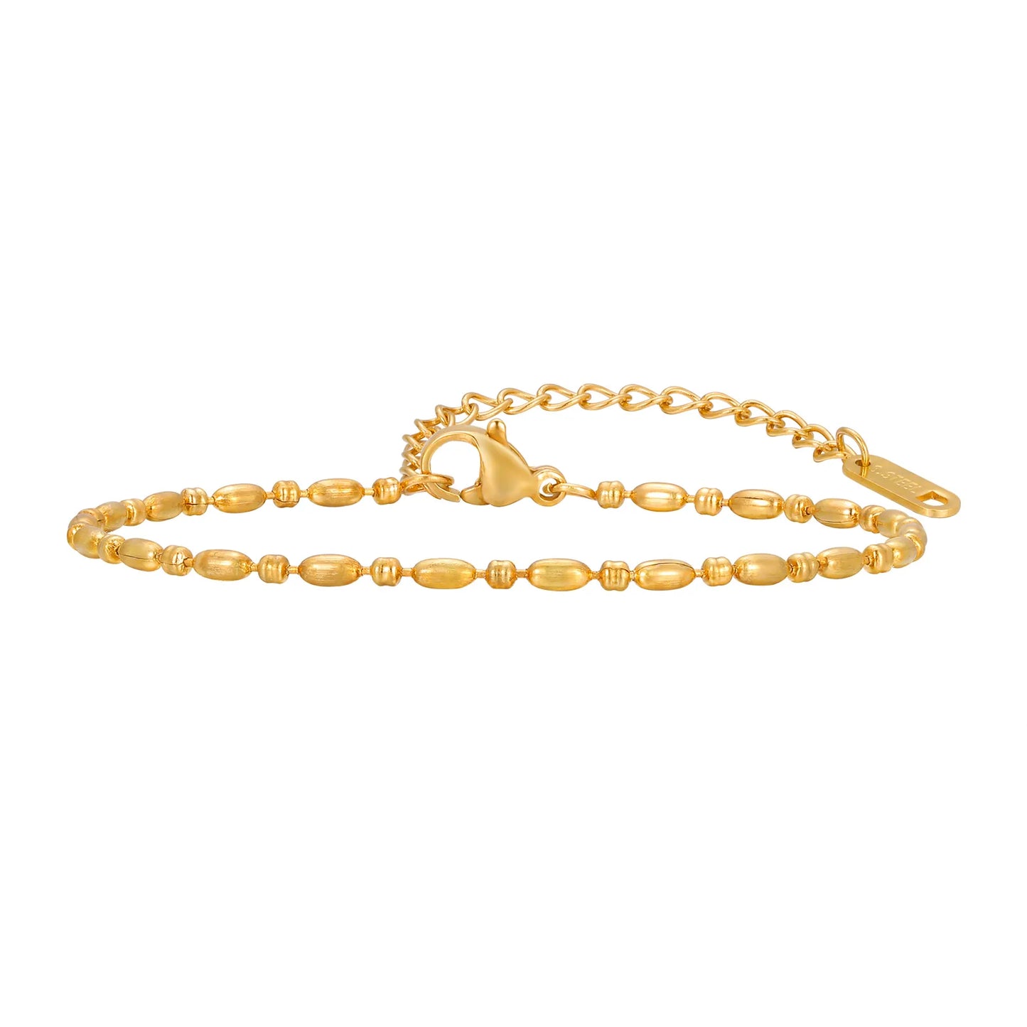 Solid Color 201 Stainless Steel 18K Gold Plated Bracelet