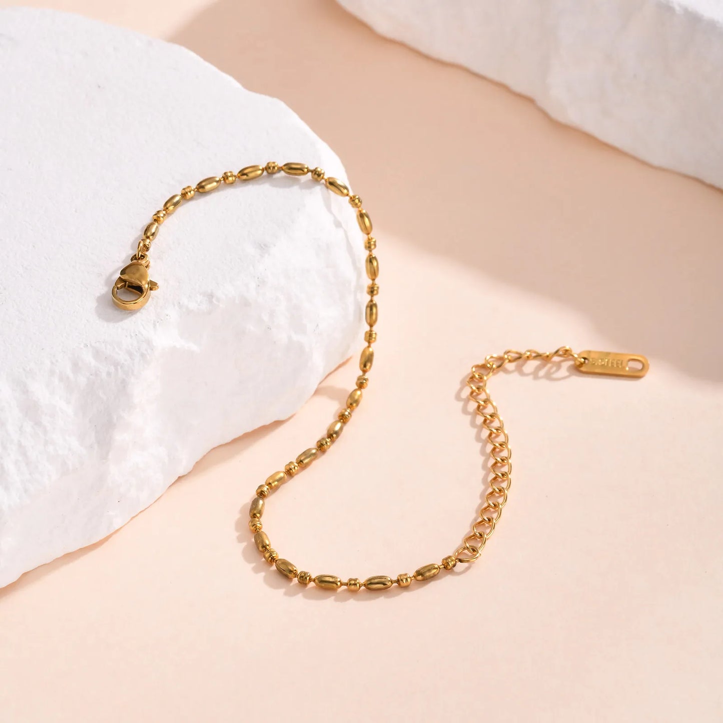 Solid Color 201 Stainless Steel 18K Gold Plated Bracelet