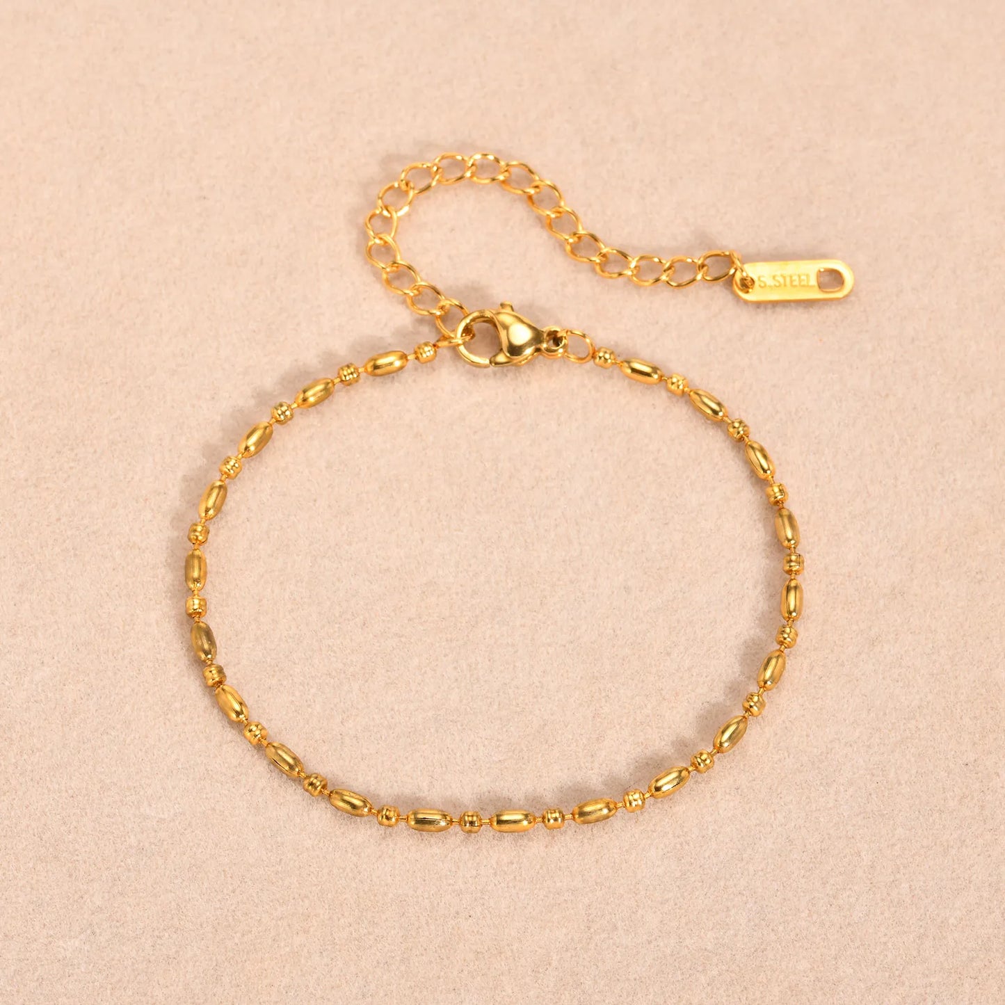 Solid Color 201 Stainless Steel 18K Gold Plated Bracelet