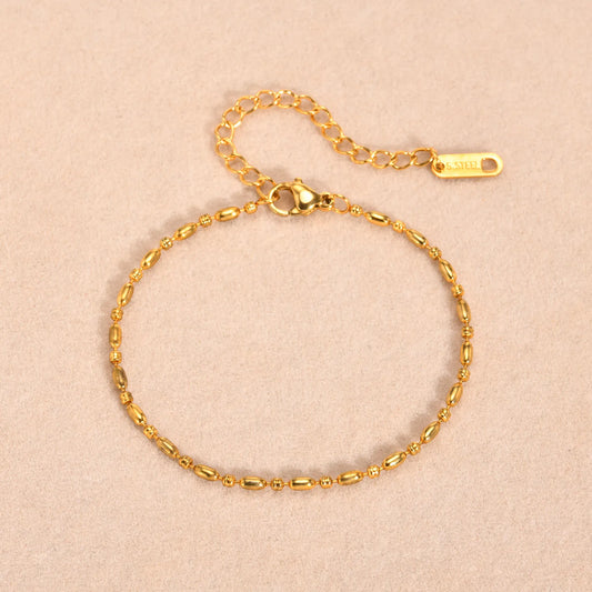 Solid Color 201 Stainless Steel 18K Gold Plated Bracelet