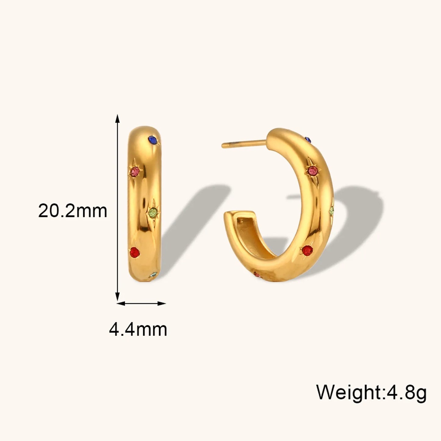 Color Block Cubic Zirconia Earring