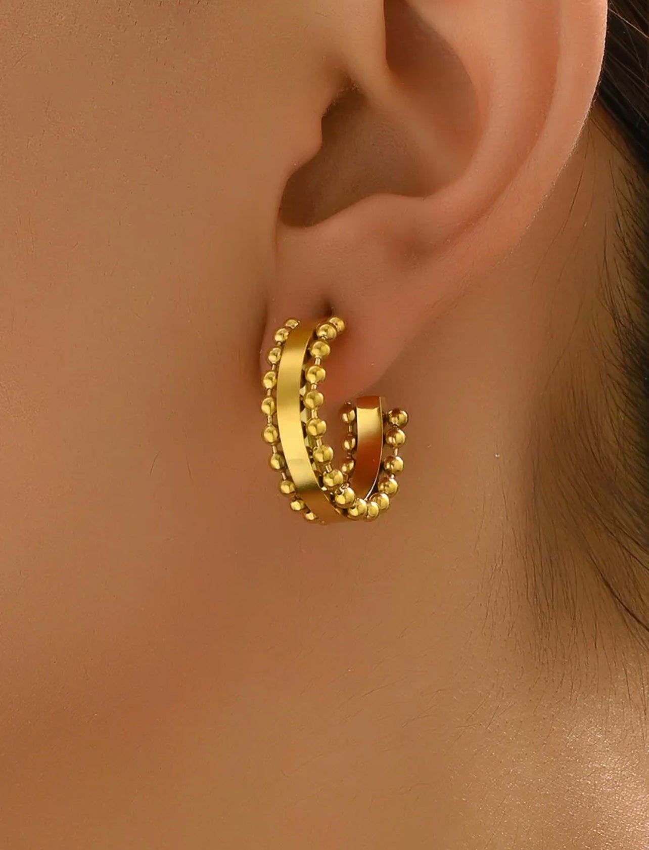 Sweet Remedy Stainless Steel and 18K Gold Earring