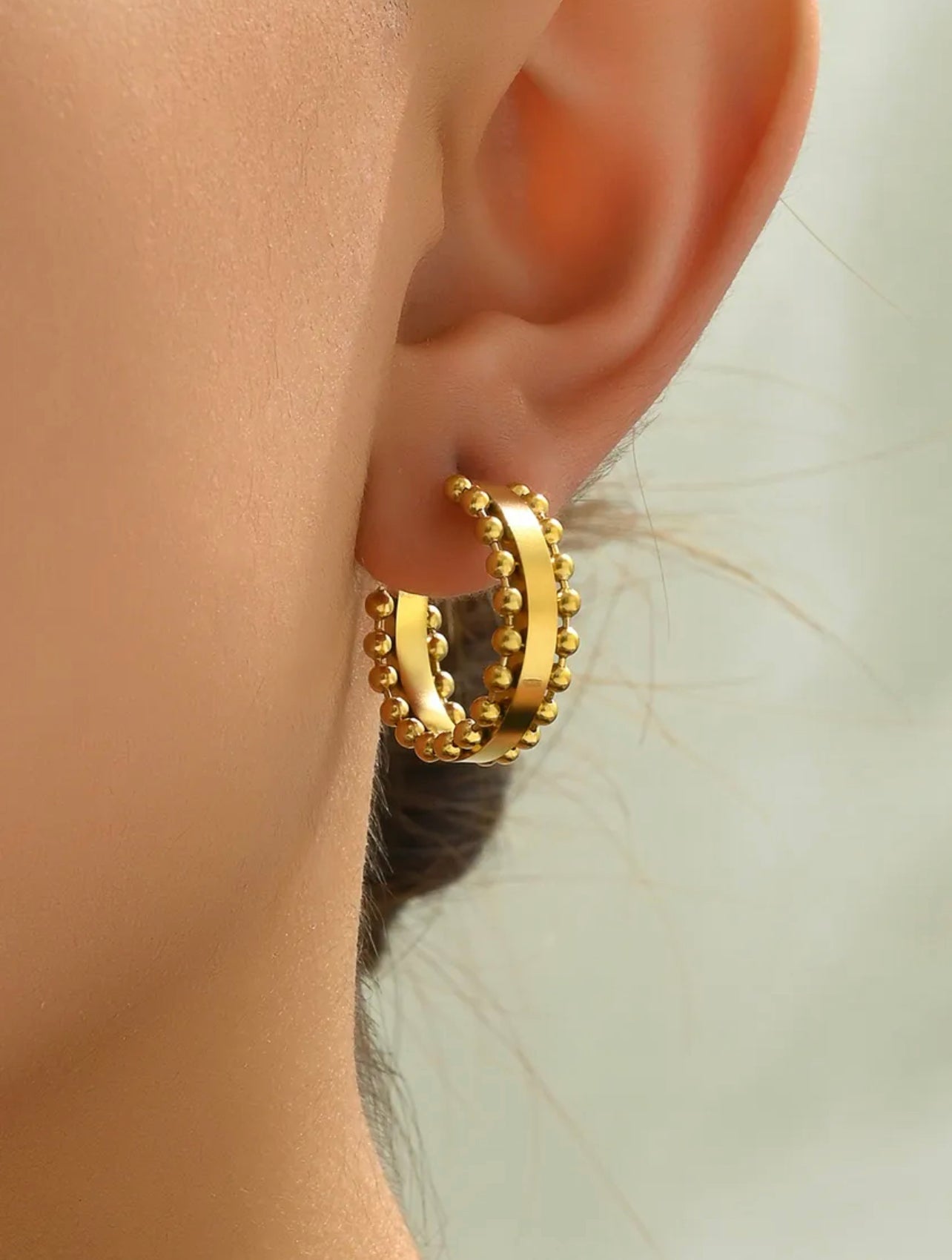 Sweet Remedy Stainless Steel and 18K Gold Earring