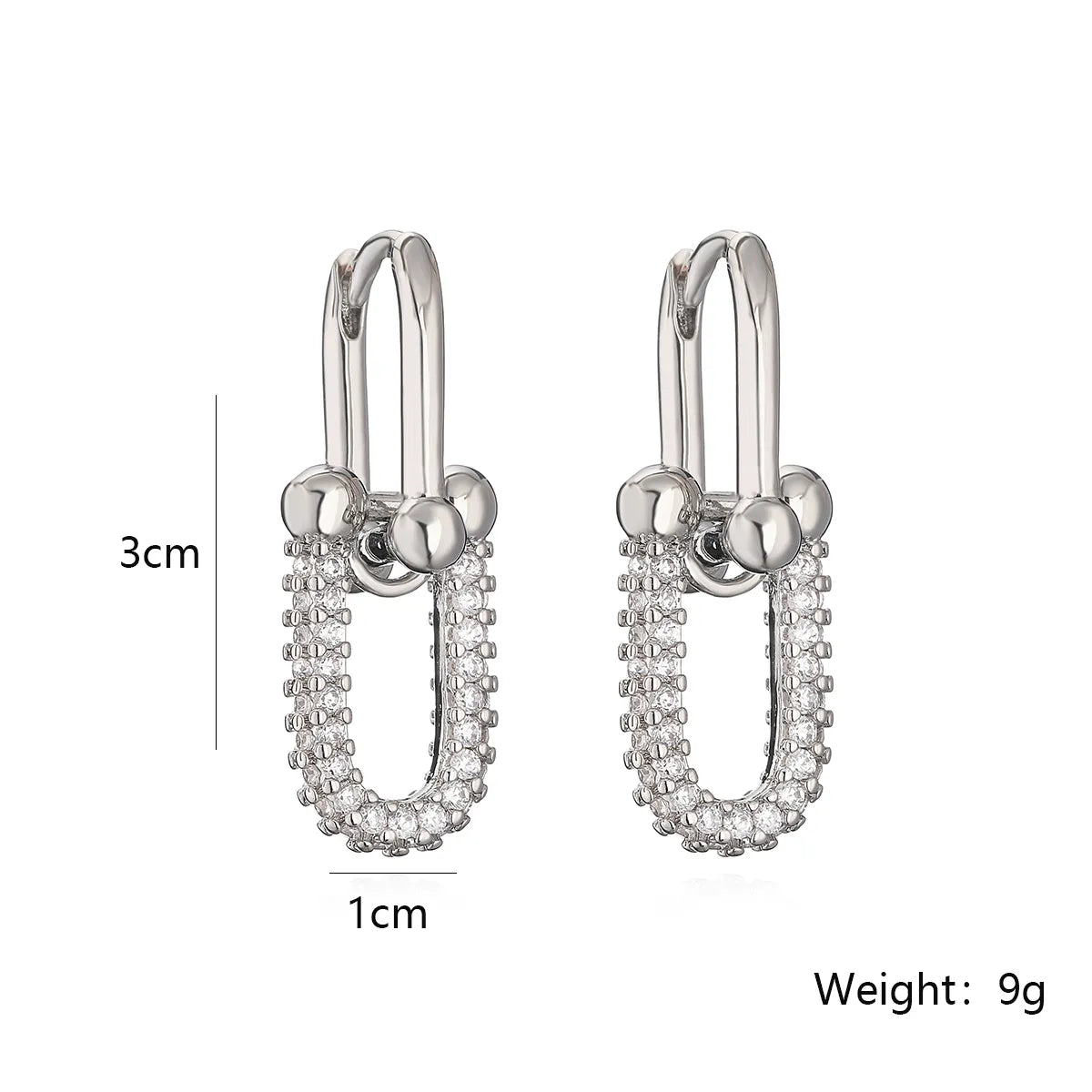 Simple Style Geometric Plating Inlay Copper Zircon 18K Gold Plated Drop Earrings