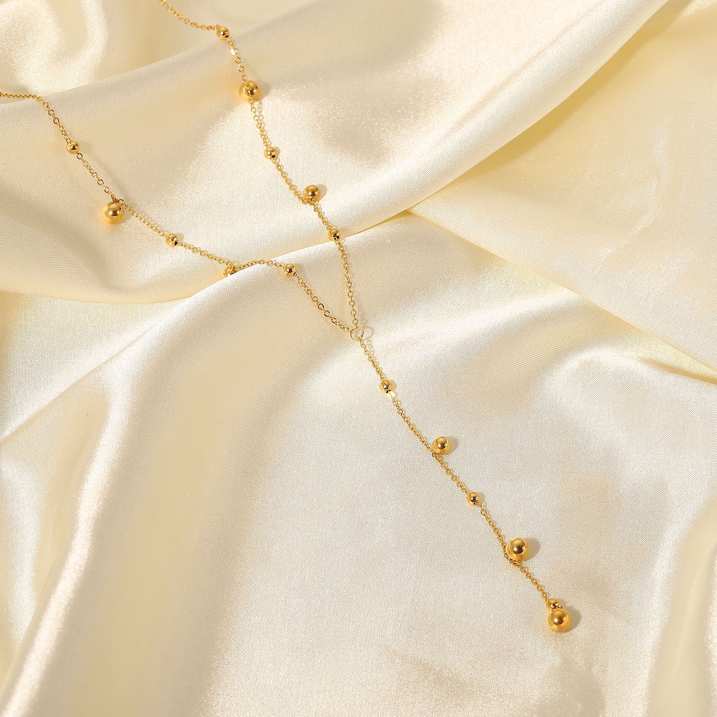 Studded Titanium Steel Plating 18K Gold Plated Pendant Necklace