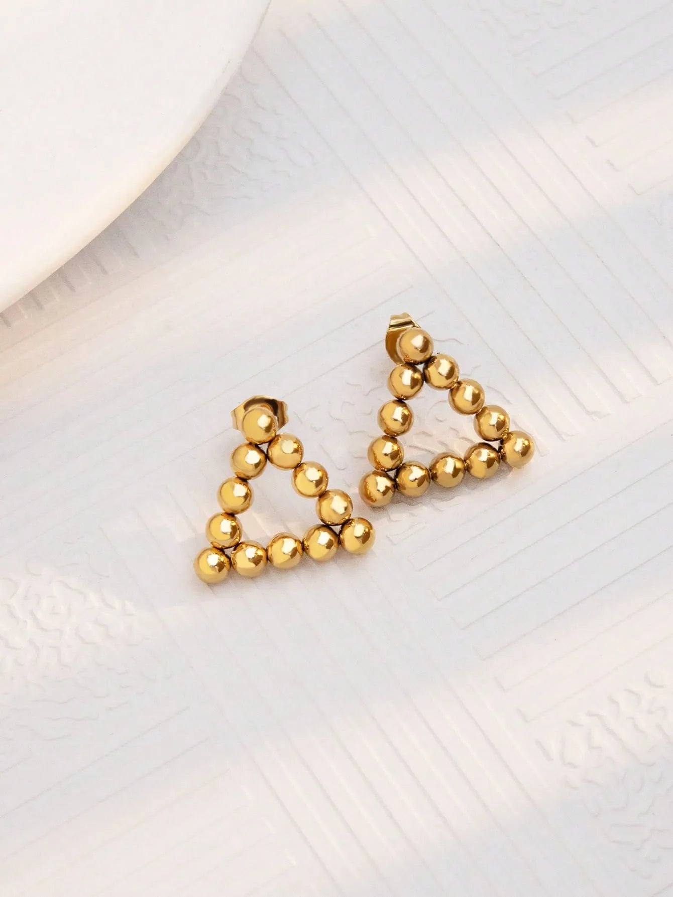 Geometric Heart Shape 304 Stainless Steel None 18K Gold Plated Ear Stud