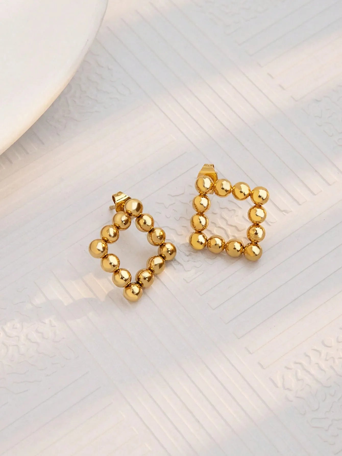 Geometric Heart Shape 304 Stainless Steel None 18K Gold Plated Ear Stud
