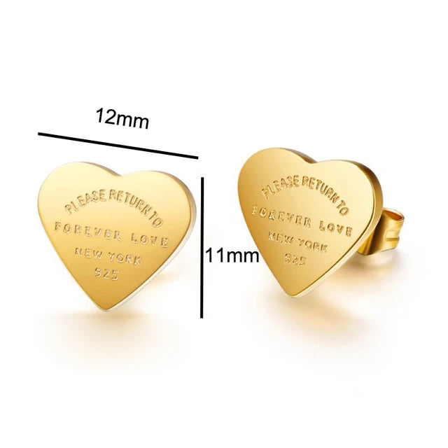 Return To Forever Love 304 Stainless Steel 18K Gold Plated Earring