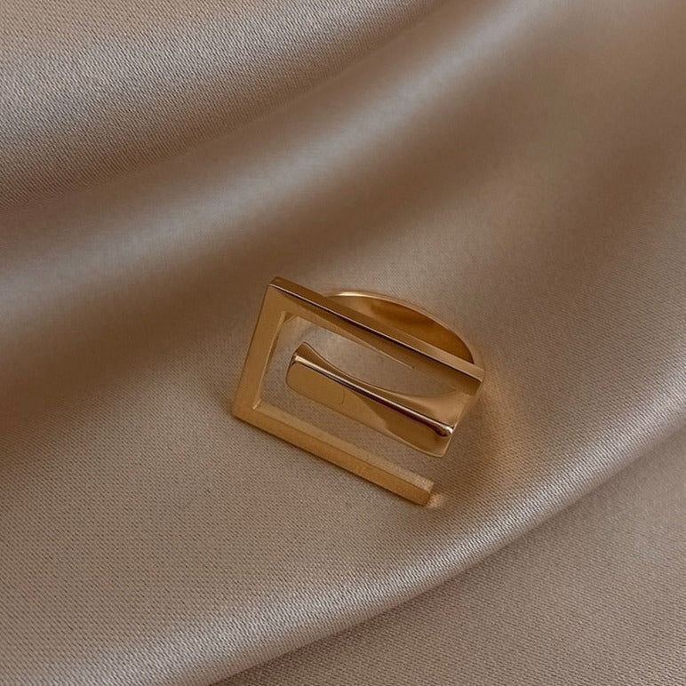 Simple Style Commute Solid Color Stainless Steel Plating Gold Plated Rings