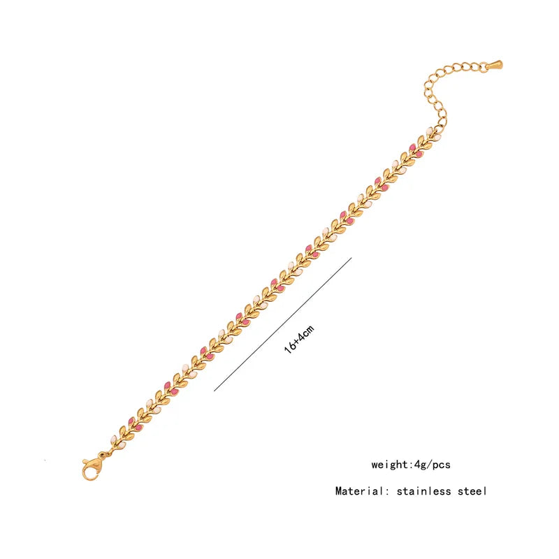 Casual Commute Grain 304 Stainless Steel 18K Gold Plated Bracelet