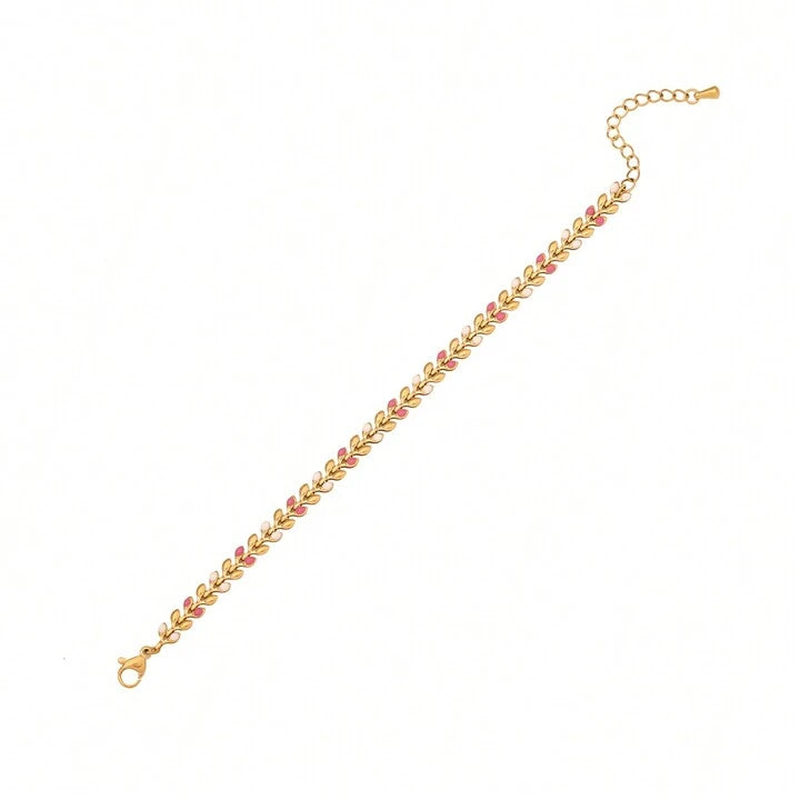 Casual Commute Grain 304 Stainless Steel 18K Gold Plated Bracelet