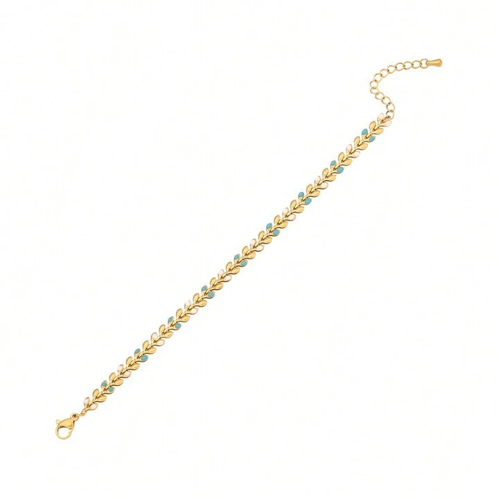 Casual Commute Grain 304 Stainless Steel 18K Gold Plated Bracelet