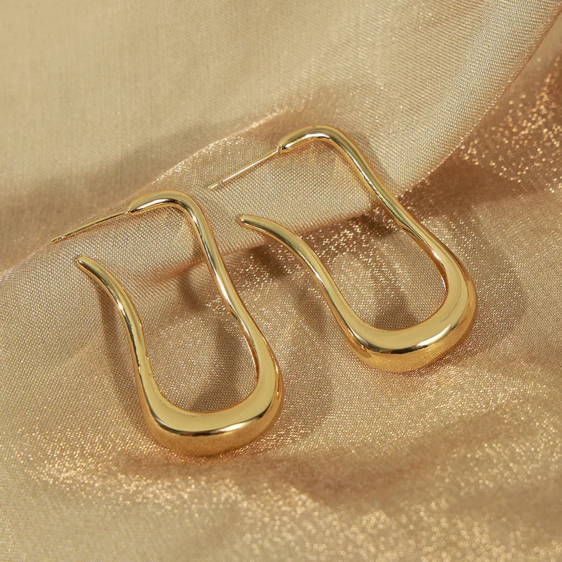 Casual Simple Style U Shape Plating Copper 18k Gold Plated Ear Studs