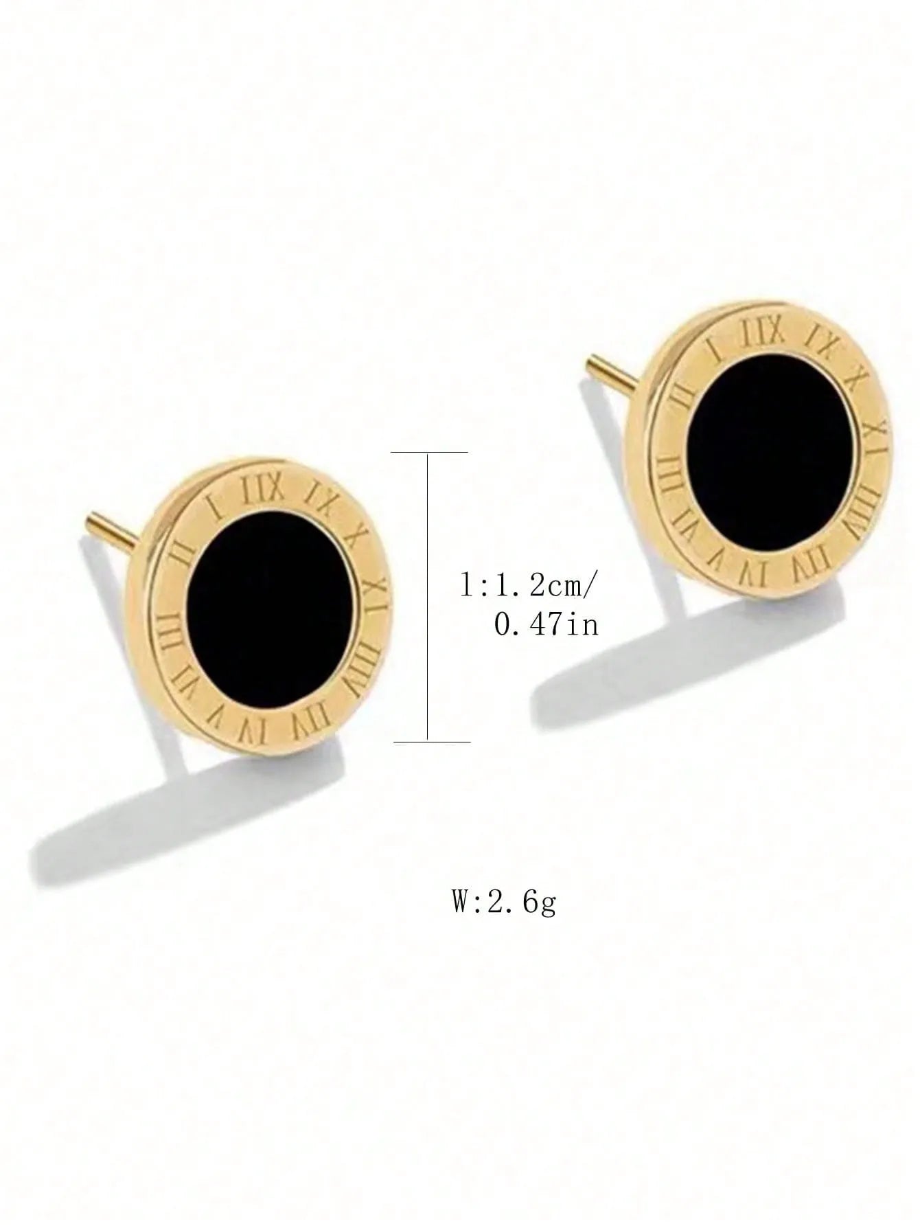 Elegant Simple Style Roman Numeral 304 Stainless Steel 18K Gold Plated Ear Studs Threader Earrings