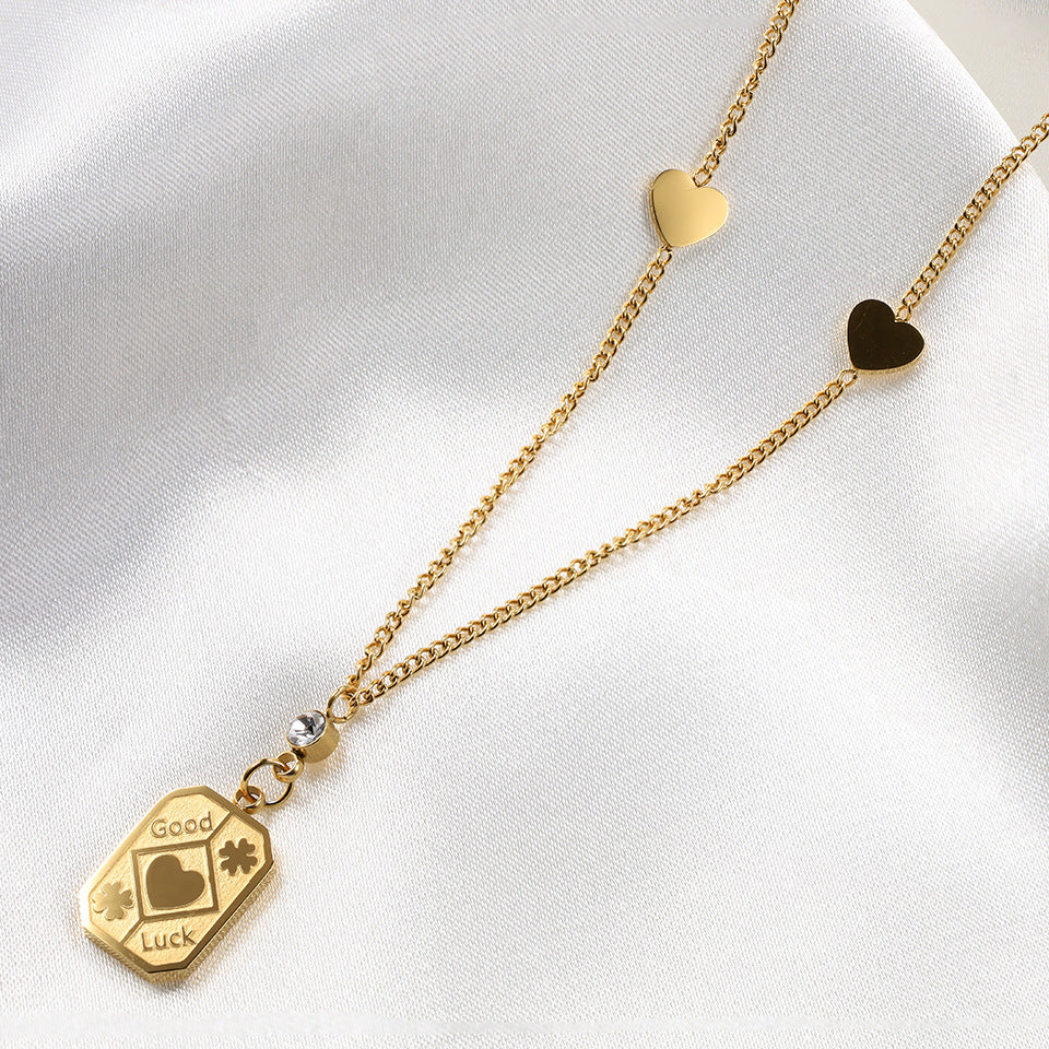 Good luck Shape Titanium Steel Plating Pendant Necklace