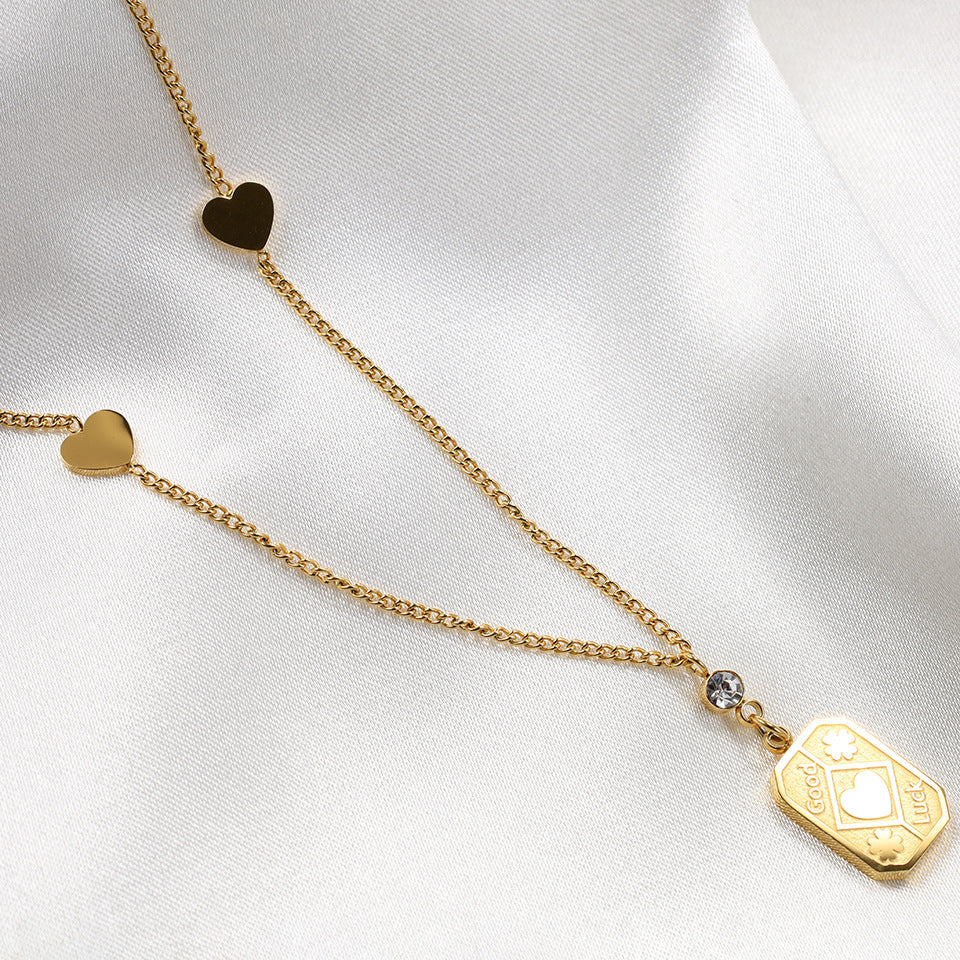 Good luck Shape Titanium Steel Plating Pendant Necklace