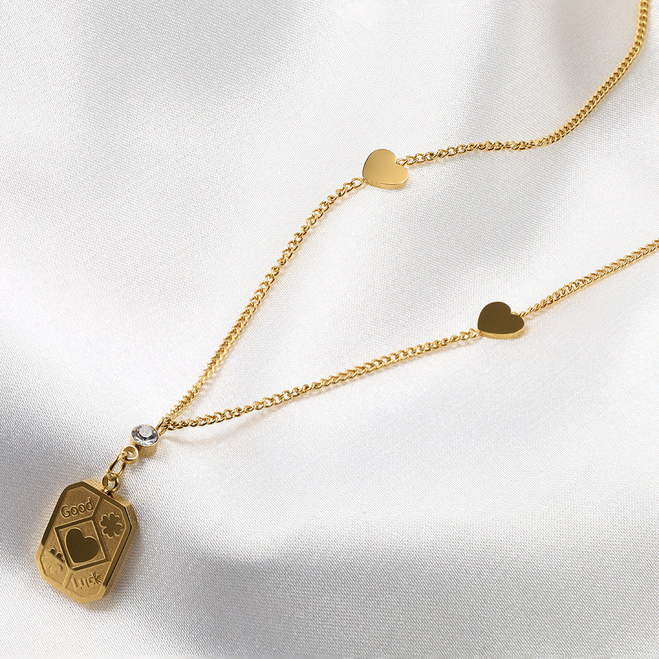 Good luck Shape Titanium Steel Plating Pendant Necklace