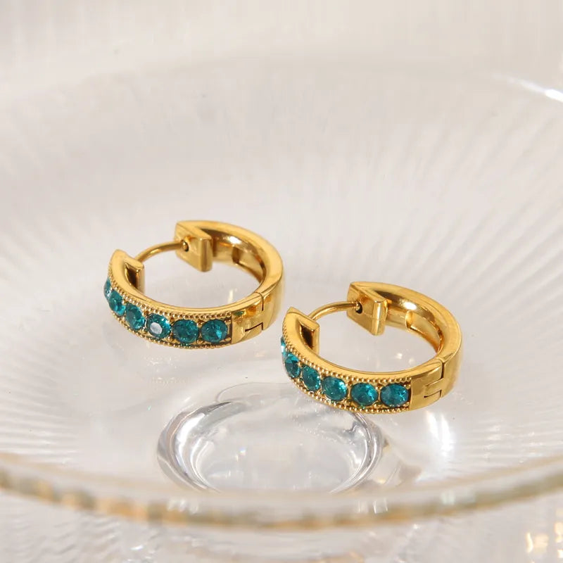 Commute Round 304 Stainless Steel 14K Gold Plated Hoop