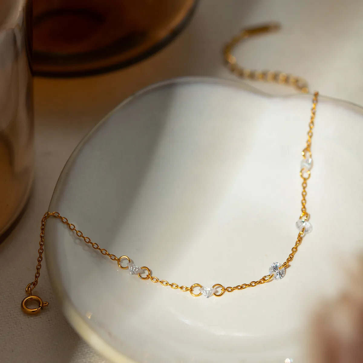 304 Stainless Steel 18K Gold Plated IG Style Simple Style Classic Style Plating Solid Color Bracelet