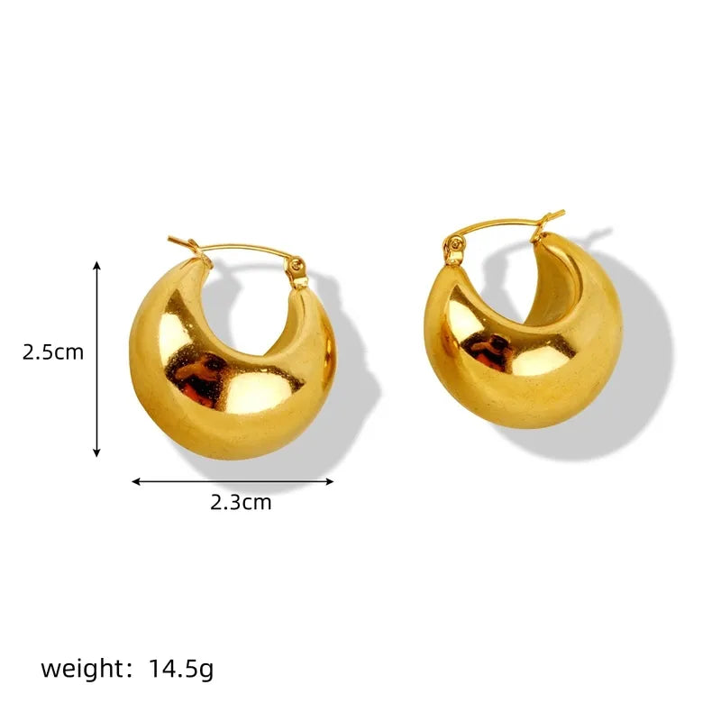 Retro Simple Style Classic Style Solid Color 304 Stainless Steel 18K Gold Plated Earrings