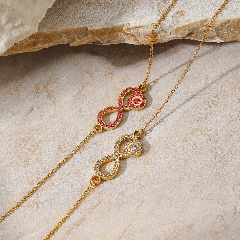 Luxurious Infinity Geometric 304 Stainless Steel 18K Gold Plated Pendant Necklace