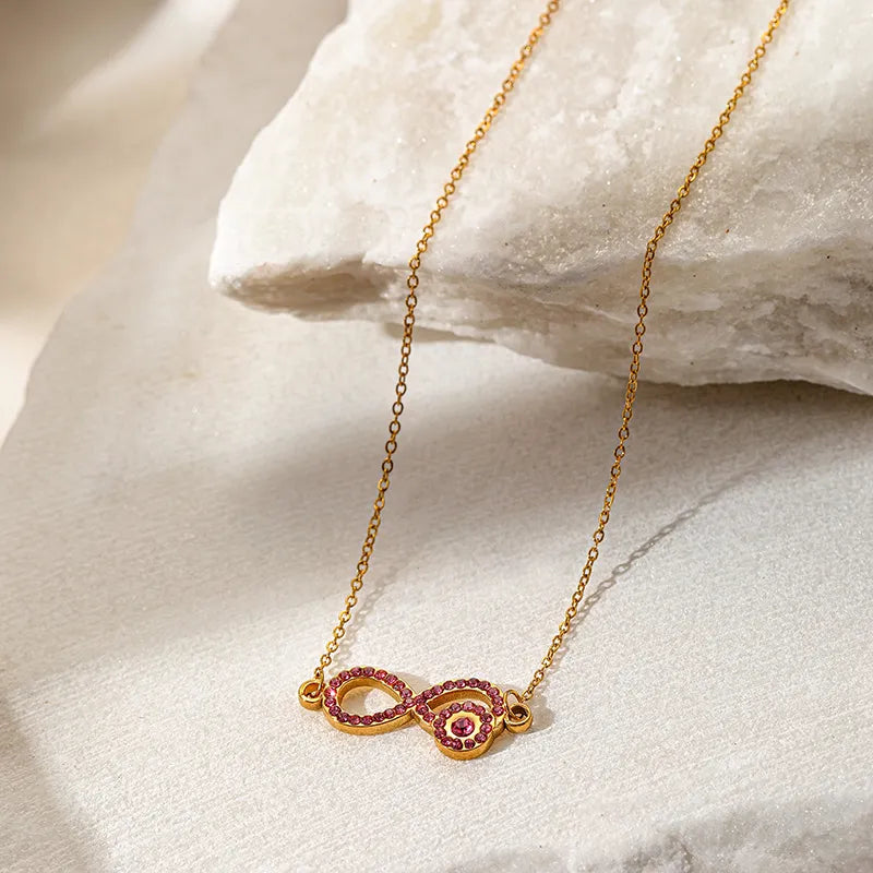 Luxurious Infinity Geometric 304 Stainless Steel 18K Gold Plated Pendant Necklace