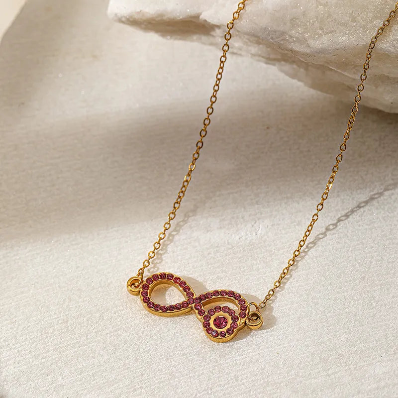 Luxurious Infinity Geometric 304 Stainless Steel 18K Gold Plated Pendant Necklace