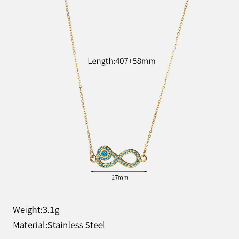 Luxurious Infinity Geometric 304 Stainless Steel 18K Gold Plated Pendant Necklace