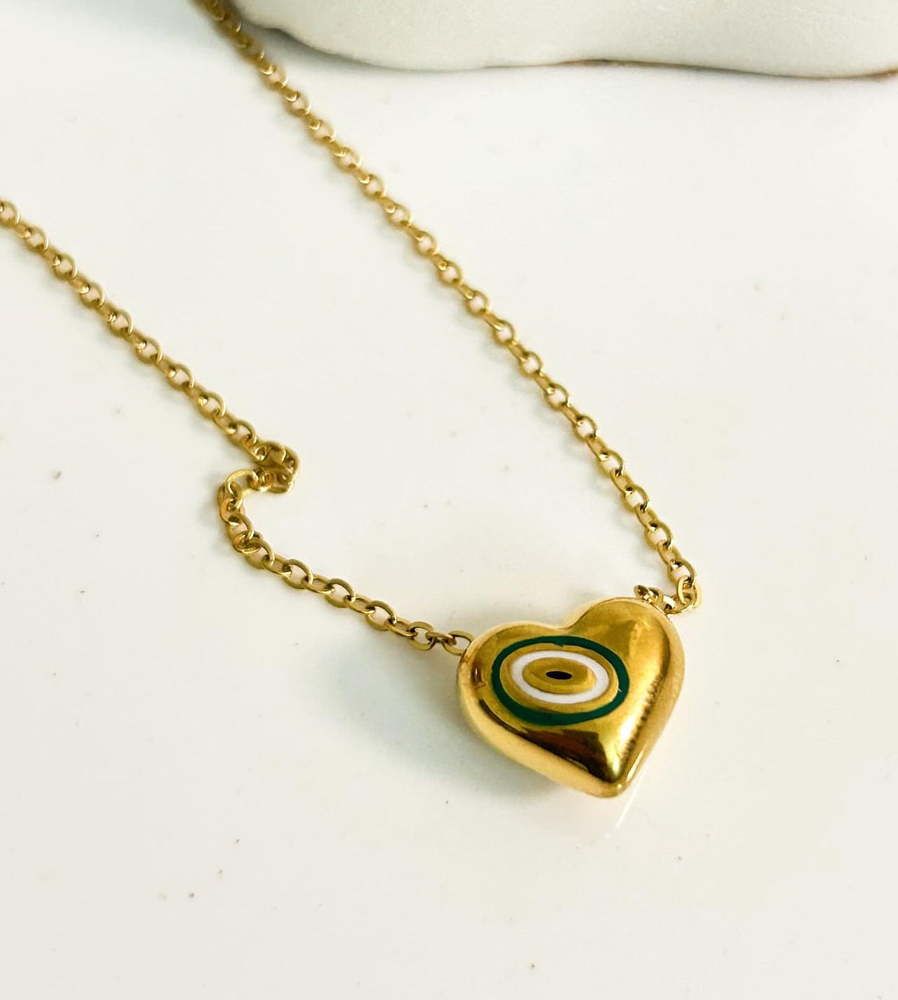 Eyes Have Eye Heart Shape Eye Titanium Steel Enamel Plating Earrings Necklace
