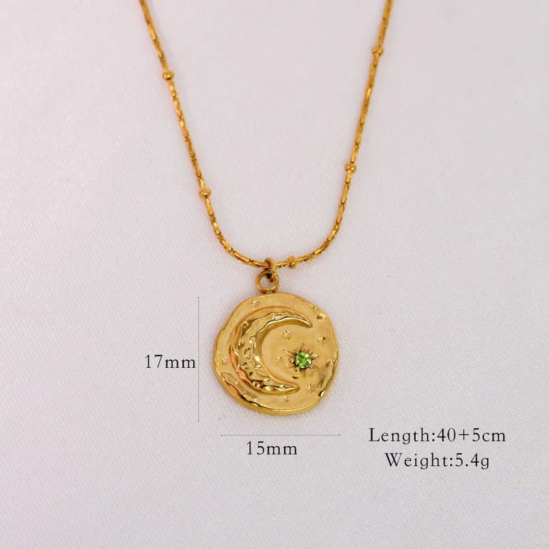 Natural Stone Titanium Steel IG Style Simple Style Inlay Geometric Natural Stone Rings Necklace