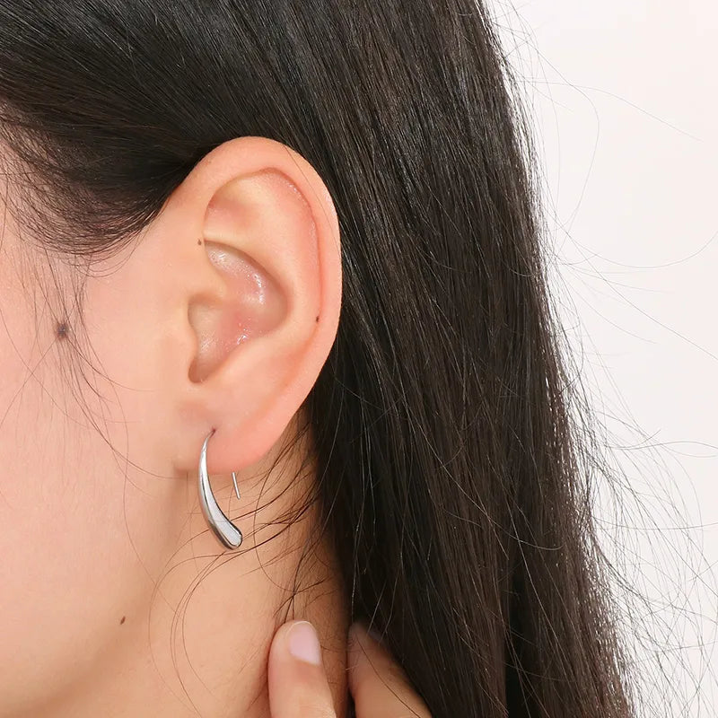 Streetwear Waterdrop 18K Gold Plated Stainless Steel Simple Style Earrings