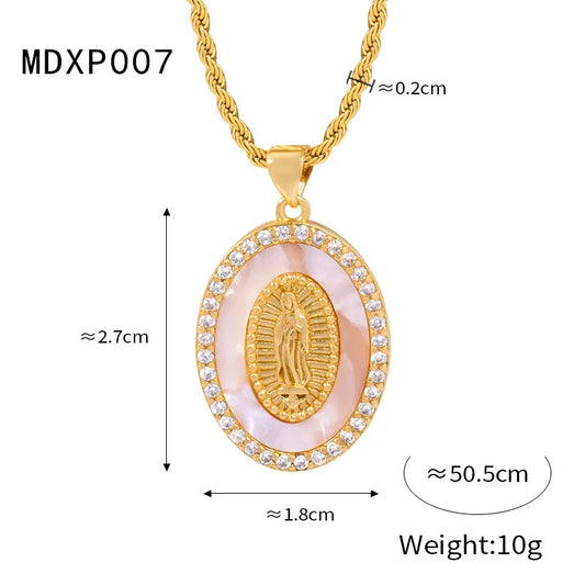 Titanium Steel Copper 18K Gold Plated Casual Elegant Simple Style Human Hollow Out Inlay Carving Rhinestones Pendant Necklace